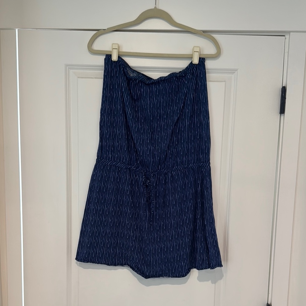 Blue Strapless Women's Mini Dress